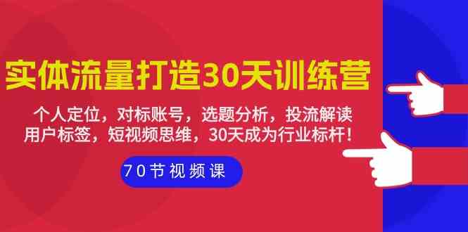 实体流量打造30天训练营：个人定位，对标账号，选题分析，投流解读（70节）-全网项目资源网