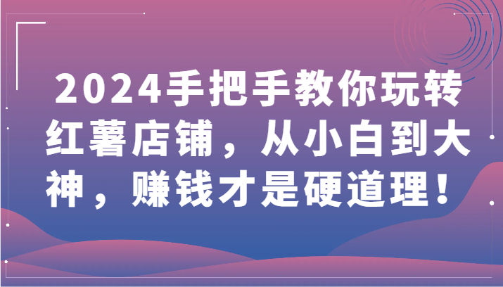 2024手把手教你玩转红薯店铺，从小白到大神，赚钱才是硬道理！-全网项目资源网