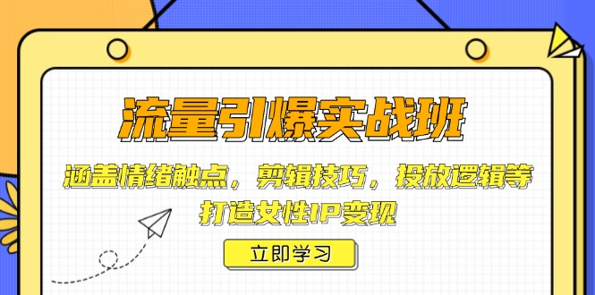 （14008期）流量引爆实战班，涵盖情绪触点，剪辑技巧，投放逻辑等，打造女性IP变现-全网项目资源网