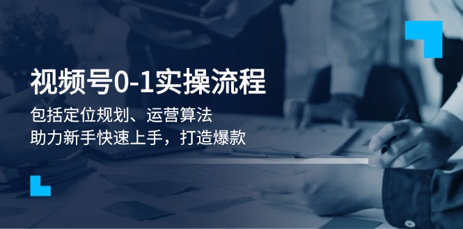 （13984期）视频号0-1实战流程，包括定位规划、运营算法，助力新手快速上手，打造爆款-全网项目资源网